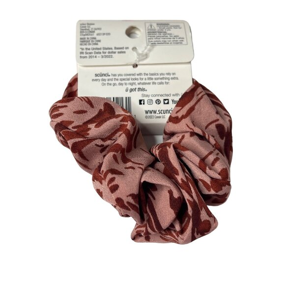 Scunci Pink Red Abstract Scrunchie Hair Tie Womens - Picture 2 of 3